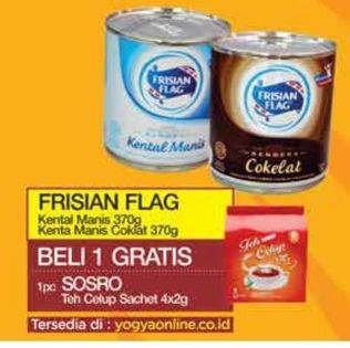 Promo Harga Frisian Flag Susu Kental Manis Cokelat, Putih 370 gr - Yogya