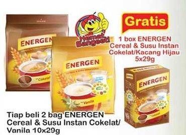 Promo Harga ENERGEN Cereal Instant Vanilla, Chocolate per 10 sachet - Indomaret