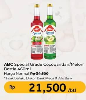 Promo Harga ABC Syrup Squash Delight Cocopandan, Melon 460 ml - Carrefour