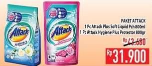 ATTACK Detergent Liq Plus Softener 800ml + Powder Hygiene Plus Protection 800gr