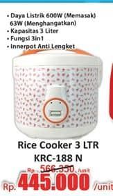 Promo Harga Kirin Rice Cooker KRC 188 N  - Hari Hari