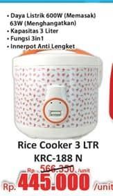 Promo Harga Kirin Rice Cooker KRC 188 N  - Hari Hari