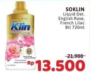 Promo Harga So Klin Liquid Detergent Nature English Rose, French Lilac 720 ml - Alfamidi