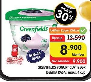 Promo Harga GREENFIELDS Yogurt All Variants 125 gr - Superindo