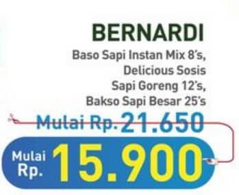 Promo Harga Bernardi Bakso Sapi Instant/Delicious Sosis Sapi Goreng/Bakso  - Hypermart