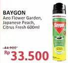 Promo Harga Baygon Insektisida Spray Flower Garden, Japanese Peach, Citrus Fresh 600 ml - Alfamidi