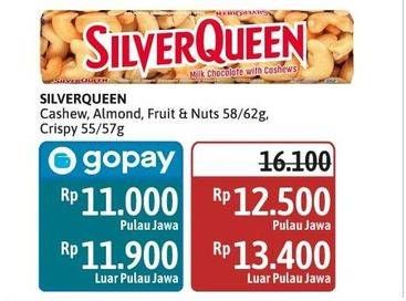 Promo Harga Silver Queen Chocolate Almonds, Cashew, Crispy, Fruit Nuts 55 gr - Alfamidi