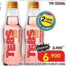 Promo Harga Tebs Sparkling Water Zero Lychee 300 ml - Superindo