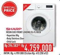 Promo Harga SHARP ES-FL1082 | Mesin Cuci Front Load 8kg 8000 gr - Hypermart