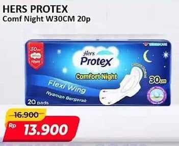 Promo Harga Hers Protex Comfort Night Wing 30cm 20 pcs - Alfamart