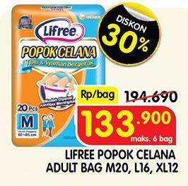 Promo Harga Lifree Popok Celana Tipis & Nyaman Bergerak M20, XL12, L16 12 pcs - Superindo