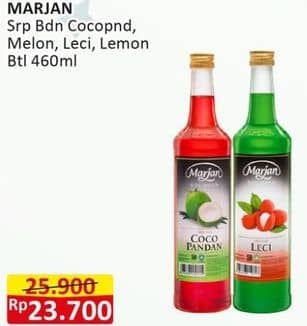 Promo Harga Marjan Syrup Boudoin Cocopandan, Melon, Leci, Lemon 460 ml - Alfamart