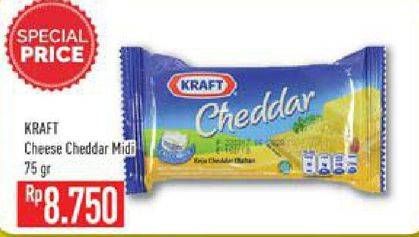 Promo Harga KRAFT Cheese Cheddar Midi 75 gr - Hypermart
