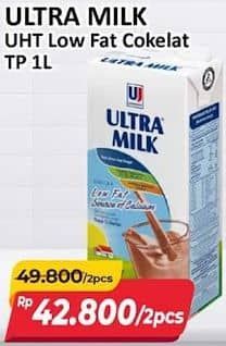 Promo Harga Ultra Milk Susu UHT Low Fat Coklat 1000 ml - Alfamart