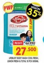 Promo Harga Lifebuoy Body Wash Cool Fresh, Lemon Fresh, Total 10 825 ml - Superindo