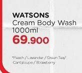 Promo Harga Watsons Scented Body Wash Cantaloupe, Green Tea, Lavender, Peach, Strawberry 1000 ml - Watsons