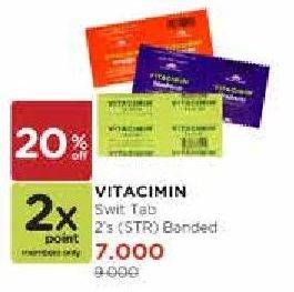 Promo Harga VITACIMIN Vitamin C - 500mg Sweetlets (Tablet Hisap) 2 pcs - Watsons