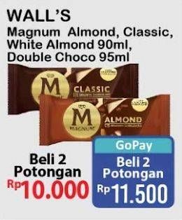 Promo Harga Walls Magnum Almond, Classic, White Almond, Double Choco 90 ml - Alfamart