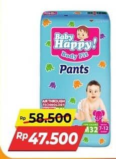 Promo Harga Baby Happy Body Fit Pants M32, L28, S38+2 28 pcs - Alfamart