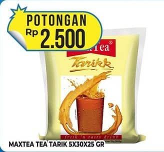 Promo Harga Max Tea Minuman Teh Bubuk Tarikk per 30 sachet 25 gr - Hypermart