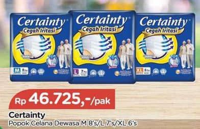 Promo Harga Certainty Adult Diapers M8, L7, XL6 6 pcs - TIP TOP