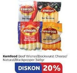 Promo Harga KEMFOOD Beef Wiener/ Bockwurst 340 g  - Carrefour