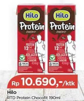 Promo Harga Hilo Ready to Drink Protein Chocofit 190 ml - TIP TOP