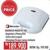 Promo Harga NANOTEC NT-584 | Sandwich Maker  - Hypermart