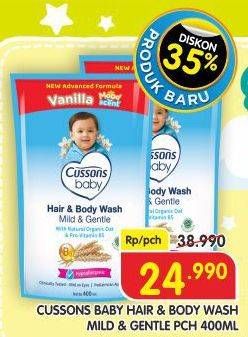 Promo Harga Cussons Baby Hair & Body Wash Mild Gentle 400 ml - Superindo