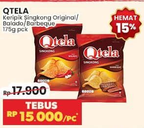 Promo Harga Qtela Keripik Singkong Original, Balado, Barbeque 185 gr - Indomaret