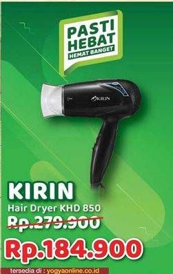 Promo Harga KIRIN Hair Dryer KHD-850  - Yogya