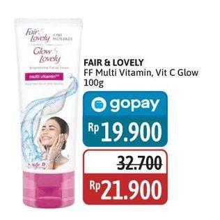 Promo Harga Glow & Lovely (fair & Lovely) Facial Foam Bright C Glow Vitamin C, Brightening Multi Vitamin 100 gr - Alfamidi