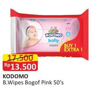 Promo Harga KODOMO Baby Wipes Ricemilk Pink 50 pcs - Alfamart