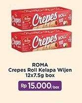 Promo Harga ROMA Crepes Roll Kelapa Wijen per 12 pcs 7 gr - Indomaret