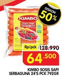 Promo Harga KIMBO Sosis Sapi Serbaguna 24 pcs - Superindo