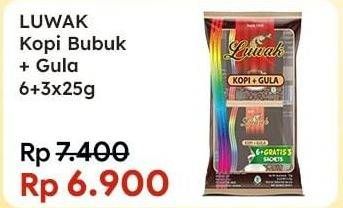 Promo Harga Luwak Kopi + Gula per 9 sachet 25 gr - Indomaret