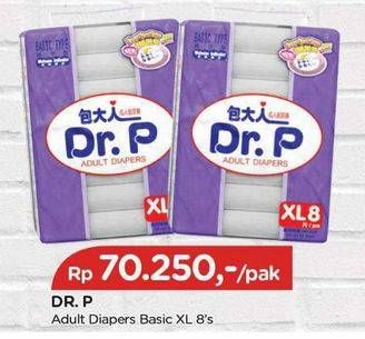 Promo Harga Dr.p Adult Diapers Basic Type XL8 8 pcs - TIP TOP