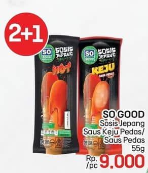Promo Harga So Good Sosis Jepang Keju Saus Pedas, Hot 55 gr - LotteMart