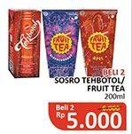 Promo Harga SOSRO Teh Botol Kotak/FRUIT TEA Minuman Teh  - Alfamidi