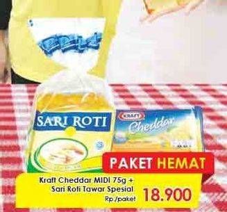 Promo Harga Paket Hema (Sari Roti Tawar Special + Kraft Cheddar Midi)  - LotteMart