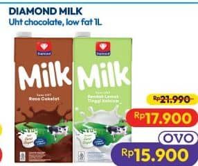 Promo Harga Diamond Milk UHT Chocolate, Low Fat High Calcium 1000 ml - Hypermart