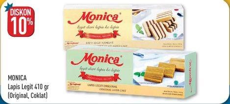Promo Harga MONICA Lapis Legit Chocolate, Original 410 gr - Hypermart