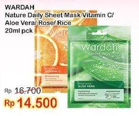Promo Harga WARDAH Nature Daily Sheet Mask Vit C, Aloe Vera, Rose, Rice 20 ml - Indomaret