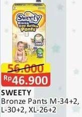 Promo Harga Sweety Bronze Pants L30+2, M34+2, XL26+2 28 pcs - Alfamart