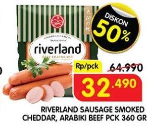 Promo Harga Riverland Sausage Smoked Cheddar, Smoked Arabiki Beef 360 gr - Superindo