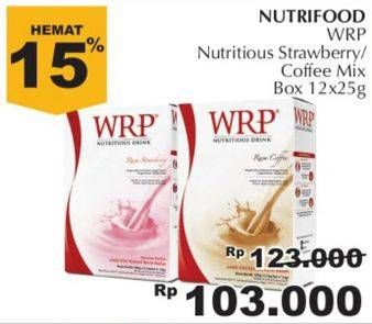 Promo Harga WRP Nutritious Drink Coffee, Strawberry per 12 sachet 25 gr - Giant