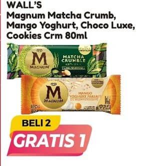 Promo Harga Walls Magnum Chocolate Luxe, Cookies Cream, Matcha Crumble, Mango Yoghurt Parfait 80 ml - Alfamart