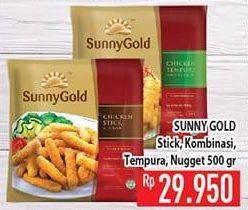 Promo Harga SUNNY GOLD Chicken Nugget Stick, Kombinasi, Temppura 500 gr - Hypermart