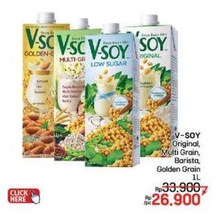 Promo Harga V-soy Soya Bean Milk Original, Multi Grain, Golden Grain 1000 ml - LotteMart