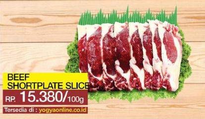 Promo Harga Beef Short Plate Slice per 100 gr - Yogya